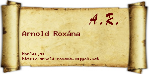 Arnold Roxána névjegykártya